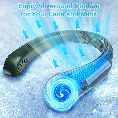 UZOPI Portable Neck Fan, Hands-Free, 5 Speeds, Gifts for Men Women, Lightweight, Quiet, Long Lasting, Bladeless, Battery Operated, Rechargeable, with Neck Support, Personal Fan for Hot Flashes, Travel