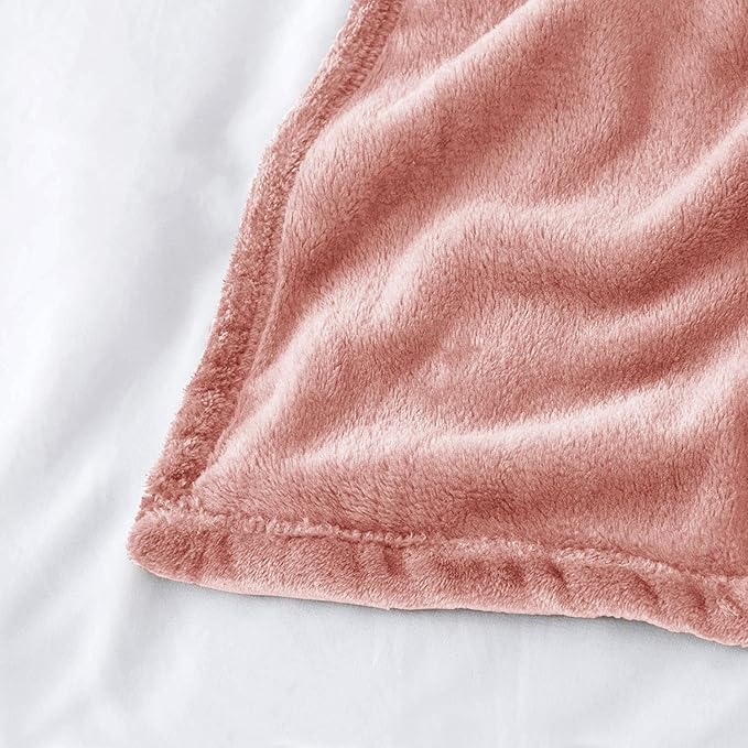 IR Imperial Rooms Fleece Blankets Queen Size 90 x 90 Inches - Super Soft Fluffy Baby Pink Throw Blanket for Sofa and Bed - Warm and Cozy Lightweight 400 GSM Microfiber Bed Throws Blankets