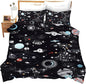 Space Bedding Set 3 Pieces Twin Size Galaxy Duvet Cover Comforter Cover Sets with 2 Pillowcases for Boys Girls Teens Men Women