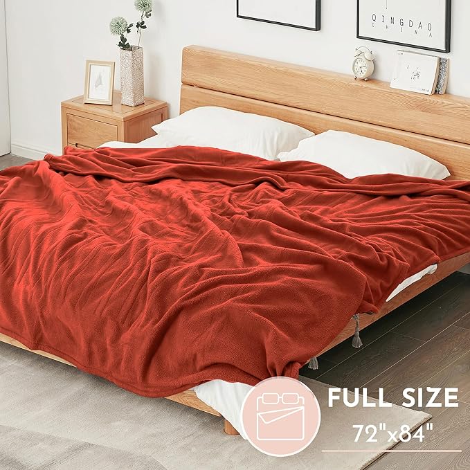 Electric Heated Blanket 72"x84" Full Size Microplush Cover Blanket, 4 Heat Settings & 10 Hours Auto Off, Cozy & Breathable, Warm All Night, Orange