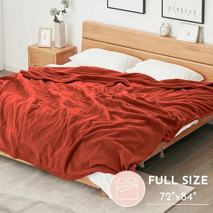 Electric Heated Blanket 72"x84" Full Size Microplush Cover Blanket, 4 Heat Settings & 10 Hours Auto Off, Cozy & Breathable, Warm All Night, Orange