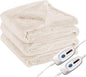 Electric Heated Blanket Queen Size 84"x90", Dual Control Fast Heating Cozy Heated Blanket for Bed, 10 Hours Auto Off & 4 Heating Levels, Warm Gift for Grandma-White