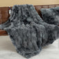 Faux Fur Heated Blanket Twin Size 62"X84" - Bubble Electric Blanket Fluffy Soft Fuzzy with 6 Fast Heating Levels & 10 hrs Timer Settings, Washable & ETL Certified for Office Bed, Tie-Dye Blue