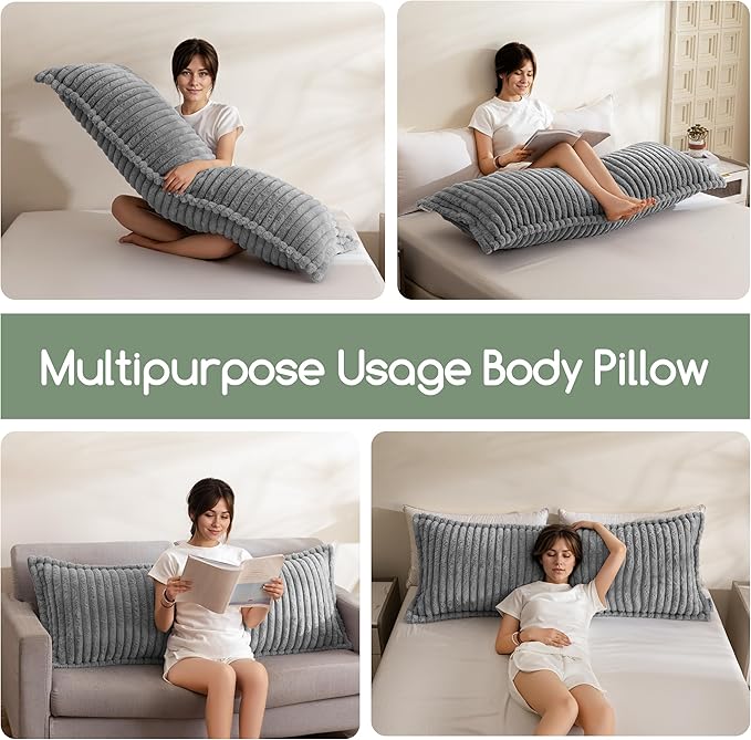 HIGOGOGO Memory Foam Body Pillow, Thickened Large Long Bed Pillow for Adults, Full Body Pillow with Removable Pillow Cover(20x54 Inch)