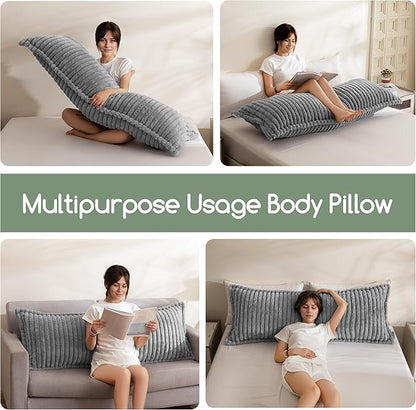 HIGOGOGO Memory Foam Body Pillow, Thickened Large Long Bed Pillow for Adults, Full Body Pillow with Removable Pillow Cover(20x54 Inch)