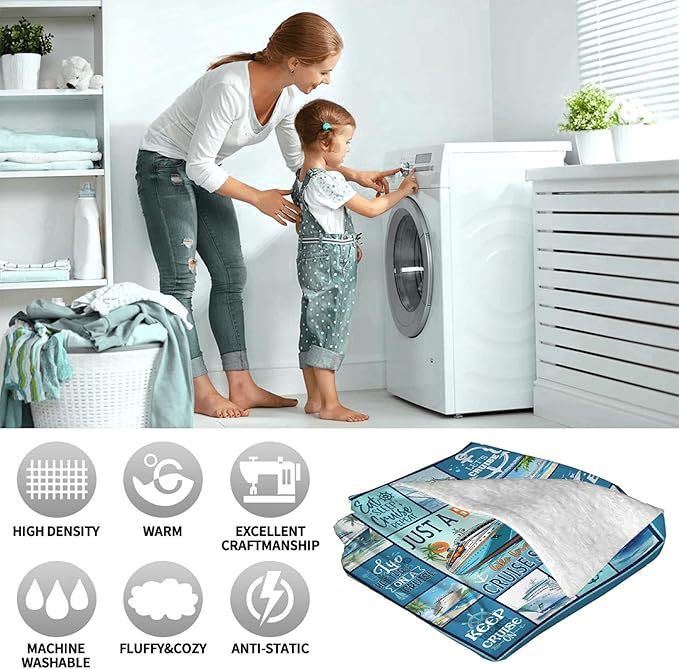 Cruise Blanket Just A Boy Who Loves Cruise Ships Fleece Blanket Kids Adult Ocean Voyage Cruise Ship Print Lightweight Throw Blankets Soft Cozy Bedroom Couch Sofa All Season Use (40" L X 30" W)