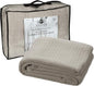 HILLFAIR 100% Combed Cotton Blanket– Twin Bed Blanket– Soft Cozy Warm Multipurpose Throws for Luxury Home Decor– 66 x 90 inch Twin XL Size Cotton Blankets for Beds- Bed Blankets for All Season- Sand