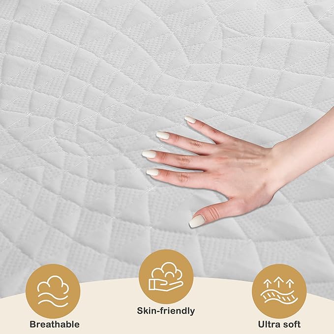 Electric Mattress Pad Queen 60"x80", 4 Heating Levels & 10H Auto Shut Off, Breathable, Diamond Pattern, Fitted Design, Machine Washable, White Diamond Printed Pattern