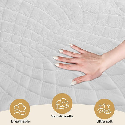 Electric Mattress Pad Twin Size 39"x75" with 10 Hours Auto Off 4 Heat Setting Simple Controller Fit Up to 15 Inch Deep Pocket, Machine Washable - White Diamond Printed Pattern
