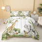 QOOMO Elephant Giraffe Monkeys Comforter King Size,Wild Animals Kids Comforter Set,3Pcs Bedding Set Printed Comforter with 2 Pillowcases,Down Alternative,Soft and Lightweight,for All Seasons