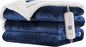 Electric Heated Blanket Flannel & Sherpa 72"x84" Full Size - 4 Heat Levels, 10H Auto Shut Off, Fast Heating, Cozy and Comfortable, Warm Gifts, Machine Washable - Dark Blue