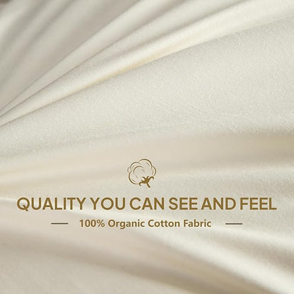 Goose Down Body Pillows for Adults, Large Body Pillow for Side Sleeper, Hugging Feather Body Pillow Insert, Cooling Full Length Long Pillow for Bed with 100% Organic Cotton Shell, Off-White 20" x 72"