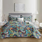 Boho Style Twin Quilt Set,Bohemian Floral Quilt Beddding Set for Adults,Soft and Lightweight Bed Set for All Season,Colorful Quilted Beddding with 2 Pillowcases.