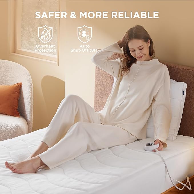 Bedsure Heated Mattress Pad Twin - Bed Warmer with Memory & Preheat Functions, 12-Hour Auto Off & 10 Heat Settings, Single Controller, Fast Heating, Coral Fleece Electric Mattress Pad Twin, 39"x75"
