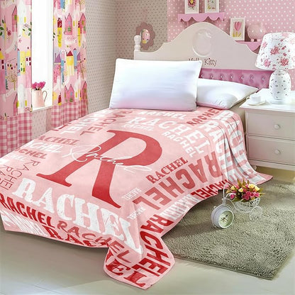 Personalized Blankets for Teen Girls Boys - Printed in USA, Custom Blanket with Kids Names, Ultra-Soft Flannel Monogrammed Baby Throws Blankets, Customized Christmas Brithday Gifts for Adults