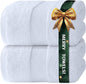 White Classic Luxury Bath Sheets Towels for Adults Extra Large 35x70 Inch - 700 GSM Turkish Cotton, Highly Absorbent | Hotel Collection | 2 Pack