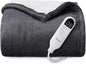 Bedsure Heated Blanket Throw Blanket - Fast Heating Electric Blanket, Soft Flannel Heated Throw with 4 Time Settings, 6 Heating Settings, Warm Gifts for Grandma Grandpa (50x60 inches, Dark Grey)