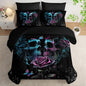 Black Skull Comforter Set 7 Piece Twin Size Bed in A Bag,Goth Bedding for Room Decor,Soft Western Comforter Boho Hippie Bedding with Fitted Sheet,Flat Sheet, Pillowcases & Shams