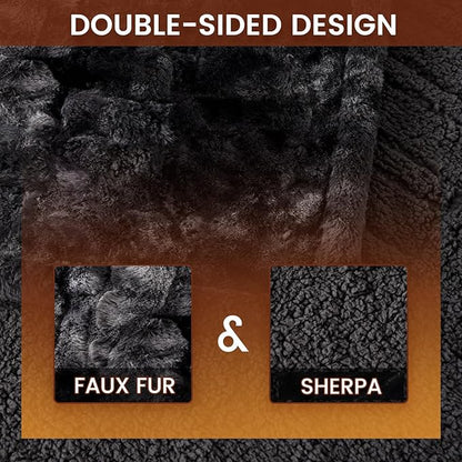Bearhug Electric Blanket King Size 100"x 90", Dual Controllers Heated Blanket, Reversible Faux Fur & Sherpa, Over-Heat Protect, 10 Heating Levels, ETL, Machine Washable