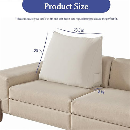 WOWMAX Back Pillow for Bed Sitting up-Bed Wedge Pillow Back Support Pillows for Bed & Sofa Couch, 85% Linen 15% Cotton Blend, White