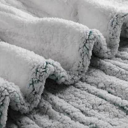 Electric Heated Blanket 84"x90" Queen Size - 4 Heat Settings & Dual Controllers, 10H Auto Shut Off, Ultra-Soft Sherpa Heated Blanket with Overheat Protection, Light Blue