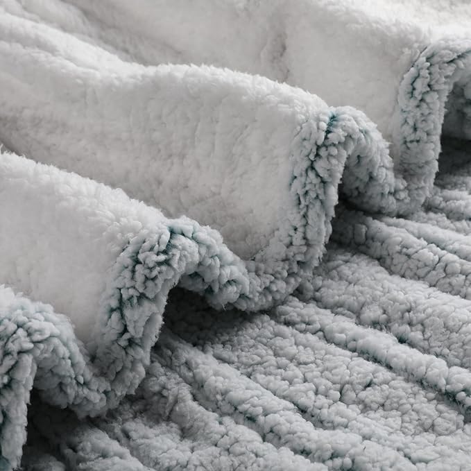 Electric Heated Blanket Sherpa 72"x84" Full Size - 4 Heat Levels, 10H Auto Shut Off, Fast Heating, Cozy and Comfortable, Warm Gifts, Machine Washable - Light Blue