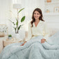 Electric Heated Blanket 84"x90" Queen Size - 4 Heat Settings & Dual Controllers, 10H Auto Shut Off, Ultra-Soft Sherpa Heated Blanket with Overheat Protection, Light Blue