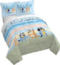 Jay Franco Kids Duvet Cover Set – 3 Piece Super Soft Bedding with Sham Pillowcase, Cover ONLY - Comforter Not Included, Multi - Bluey, Full