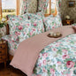 FADFAY Duvet Cover Set Queen Pink Rose Floral Bedding French Country Peony Flower Quilt Cover Set Vintage Farmhouse Bedding 100% Cotton Comforter Cover with Hidden Zipper Closure 3Pcs, Queen Size