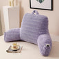 Reading Pillow for Sitting in Bed, Large Backrest Reading Pillow with Arm Rest,Back-Rest Support Cushion for Sit Up on Couch, Sofa, and Floor (Light Purple Corduroy, Standard(17"))
