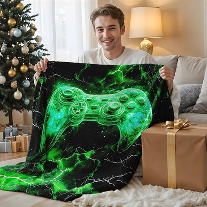 Boys Blanket Gamer Blankets for Boys Teens Gift for Son Grandson, Cozy 60 x 50 Inches Flannel Throws for Bed Living Room Garden Sofa