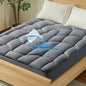 Unikome King Mattress Pad Waterproof, Ergonomic Quilted Mattress Topper for Back Pain Relief – Breathable Bed Cover with Deep Pocket (Fits 8-21 Inches), Noiseless & Machine Washable (Grey, 78x80)