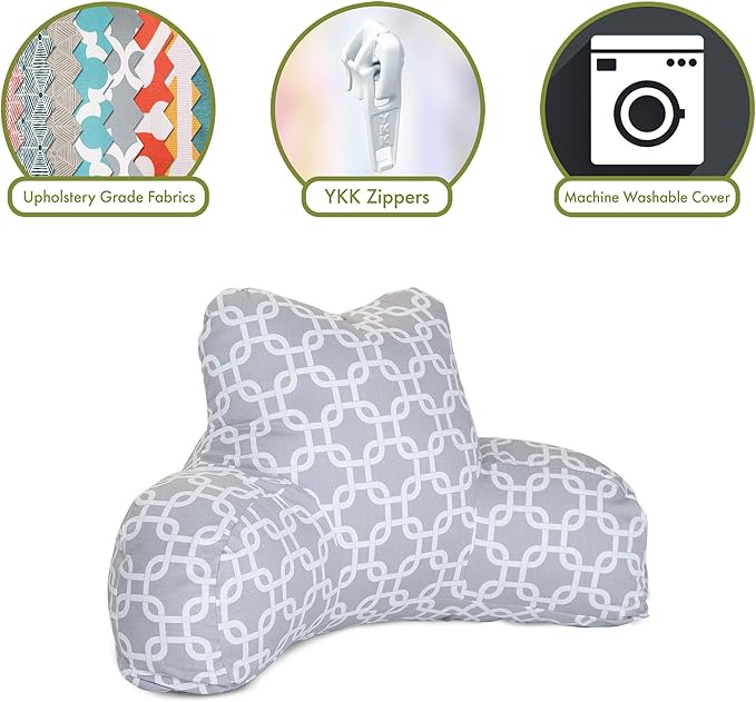 Majestic Home Goods Links Reading Pillow, Gray