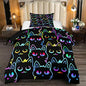 Cute Cartoon Cat Comforter Set for Girls - Twin Size Ultra Soft Cats Patterns Bedding Set With 1 Quilt and 1 Pillowcase