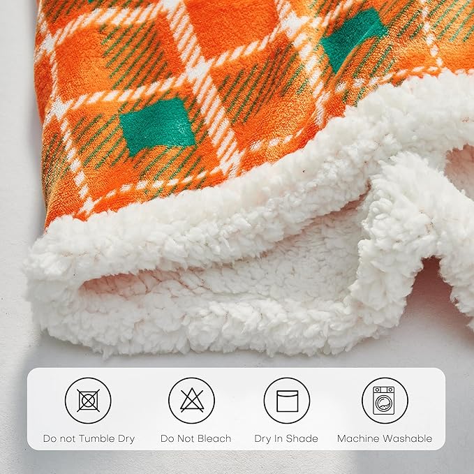 Electric Heated Blanket Full Size 72"x84" Microplush & Sherpa Fabric, Machine Washable 4 Heat Settings & 10 Hours Auto Off - Orange