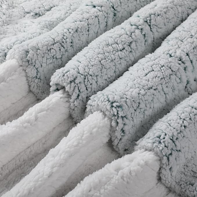 Electric Heated Blanket Full Size 72"×84" with 6 Heating Levels & 1-10Hs Auto Off, Heating Blanket Double Sided Sherpa, Fast Heating, Machine Washable for Christmas Gift - Light Gradient Blue