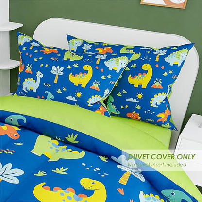 SANDJEST Dinosaur Design Duvet Cover Sets Twin Size for Kids Boys, Include 1 Comforter Cover 68x86 Inches and 1 Pillowcase 20x26 Inches, Comforter Not Included, Gift for Christmas Birthday