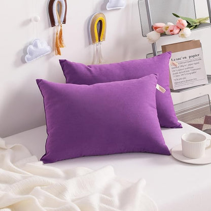 NTBAY Toddler Pillows, Down Alternative 13"x18" Pillows, Machine Washable - Soft and Breathable Travel Small Pillows for Sleeping, Ideal for Daycare, Crib, Cot, Purple