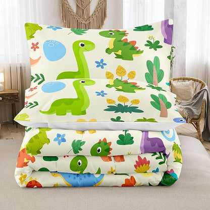 Peopleareok Dinosaur Comforter Set Twin (68x86 Inch) for Boys, 2 Pieces Dinosaur Bedding Set for Girls Teens, Super Soft Lightweight for All Seasons, Includes 1 Comforter and 1 Pillowcase