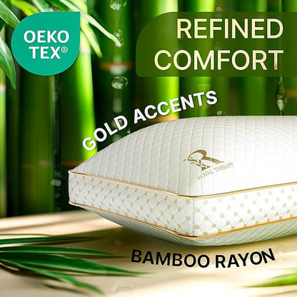 Royal Therapy King Memory Foam Pillow, Adjustable Shredded Odor-Free Pillow for Neck & Shoulder Pain Relief, Support for Back, Stomach, Side Sleepers, AirFlowPRO