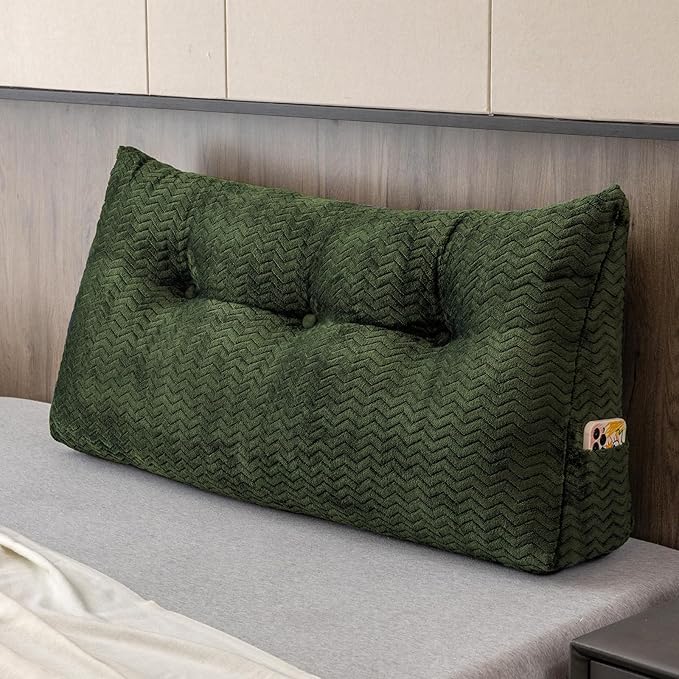 Large Bolster Triangular Headboard Wedge Backrest Positioning Support Bed Rest Reading Pillows Headboard Wedge Pillows for Day Bed with Removable Cover
