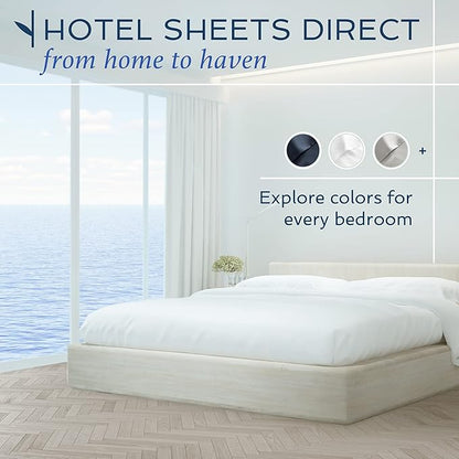Hotel Sheets Direct 3 Piece Bed Sheet Set Twin Size, 100% Viscose Derived from Bamboo Sheets Set with 1 Pillowcase, Cooling & Breathable Luxury Bedding, Moisture-Wicking & Silky Soft Texture, White