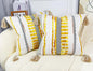 Boho Throw Pillow Covers 18x18 Aesthetic Neutral Boucle Couch Pillow Cover Rainbow Striped Decorative Accent Pillow Case for Couch Bed Sofa Farmhouse Bedroom,Modern Funky,Set of 2 Yellow