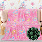 BORORO Princess Blanket for Girls - Princess Gifts Glow in The Dark Pink Blanket Castle Toys Birthday Gifts for Toddler Kids Girls Women