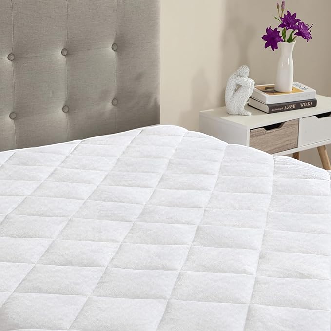 CirclesHome Full XL Size Mattress Pad Pillow Top - Double Puff Fleece Top Down Alternative Mattress Protector -Soft, Comfortable, and Hypoallergenic - Stretches from 14-16 inches for Snug Fit