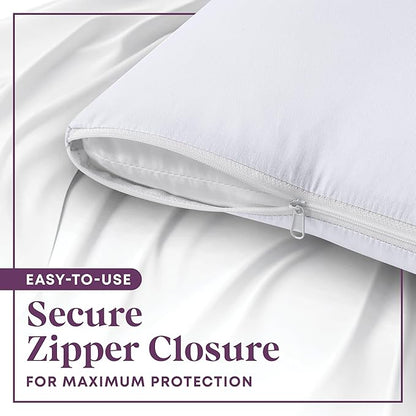 CirclesHome Pillow Protectors 6 Pack King Zippered - 100% Cotton Breathable Pillowcases - Protects Pillows from Dirt, Dust and Debris (King - Set of 6 - 20x36)