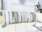 Chenille and Cotton Long Pillow for Bed, Striped Textured Boho Lumbar Throw Pillow Cover 12x36, Neutral Accent Decorative Extra Long Body Pillow Case for Couch, Sofa, Bedroom, Light Blue