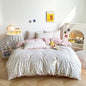 BuLuTu Pink Floral Duvet Cover Twin 100% Cotton Duvet Covers Set for Women Teen Girls Apricot Blossom Pink Flowers Reversible Twin Comforter Cover Garden Style Bedding Set,Zipper,Easy Care