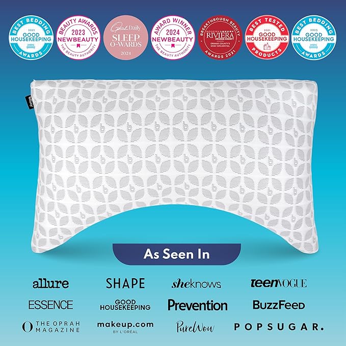 BLISSY Adjustable Memory Foam Pillow King Size – Cooling Memory Foam Pillows for Side Sleepers – Cooling Gel Pillow with Shredded Memory Foam – CertiPUR-US & Oeko-TEX