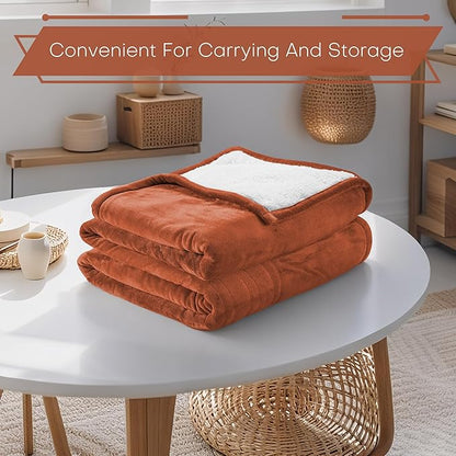 Electric Heated Blanket Full Size 72"x84" - Microplush & Sherpa Fabric Dual-Sided, 6 Heat Settings & 1-10 Hours Auto Off, Soft & Cozy Warming Throw for Home, Office, or Bed, Machine Washable, Caramel